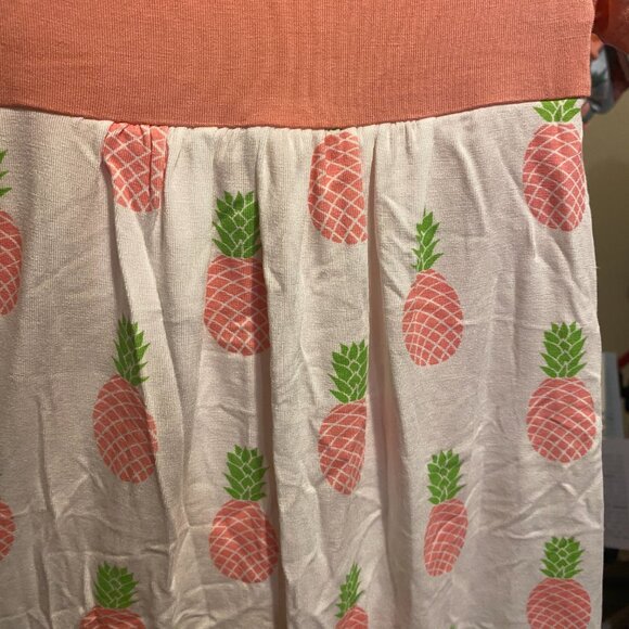 Kickee Pants Short Sleeve Swing Dress Romper Pink Pineapples Girl - Picture 2 of 2
